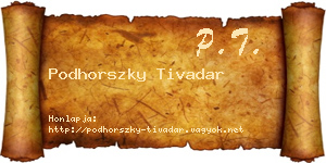 Podhorszky Tivadar névjegykártya